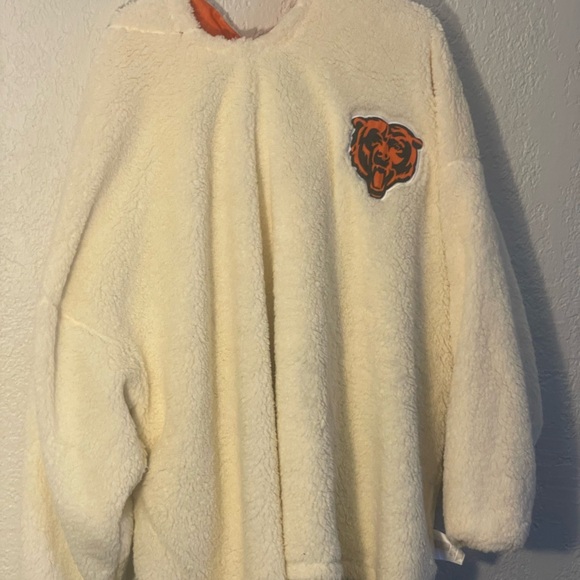 NWT FOCO NFL Team Reversible Oversized Sherpa Lined Hoodie Sweatshirt AOP Logo - Picture 7 of 10
